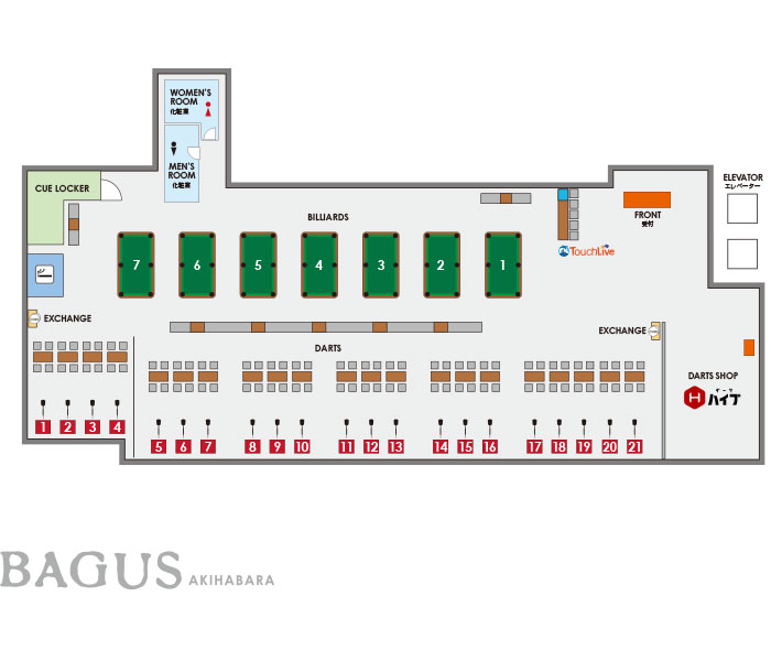 BAGUS 秋葉原店(バグース) - レイアウト