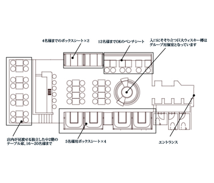 WINEHALLGLAMOUR 銀座(ワインホールグラマー) - レイアウト